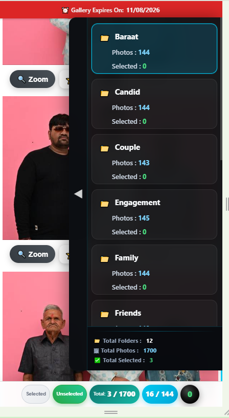 V7.0 PRO smart folder navigator with photo and selected counters