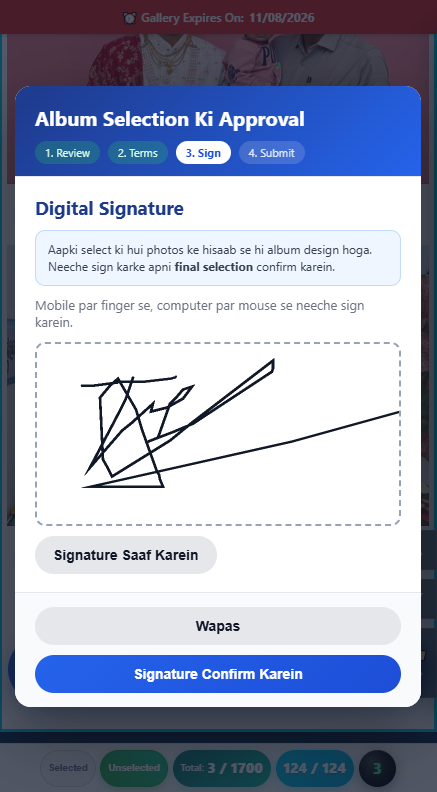 V7.0 PRO digital signature pad for final album selection approval